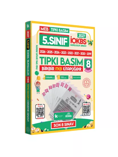 2027 5.Sınıf İOKBS-BURSLULUK Çıkmış Soru Tıpkı Basım 8li Deneme Paketi PDF/Video Çözümlü Türkiye Gen