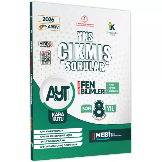 2026 YKS-AYT FEN (Fizik-Kimya-Biyoloji) Karakutu ÖSYM Çıkmış Sorular Çözümlü Konu Konu Son 8 Yıl