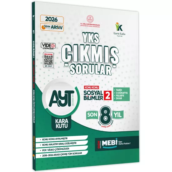 2026 YKS-AYT Sosyal Bilimler Sözel2 Karakutu ÖSYM Çıkmış Soru Bankası Çözümlü Konu Konu Son 8 Yıl