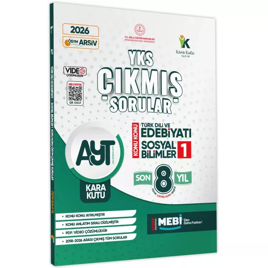 2026 YKS-AYT Eşit Ağırlık Çıkmış Soru Bankası KaraKutu 2’li Set KonuKonu Son 8Yıl Çözüm 