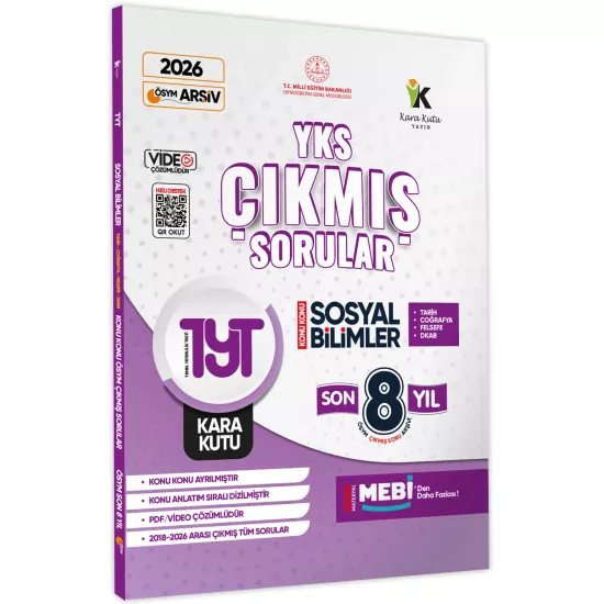 2026 YKS-TYT Tüm Dersler Çıkmış Soru Bankası Kara Kutu 4lü Set Konu Konu Son 8 Yıl