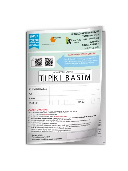 2026/2 YÖKDİL Almanca Sosyal Bilimler ÖSYM Çıkmış Soru Tıpkı Basım Deneme Kitapçığı Türkiye Geneli