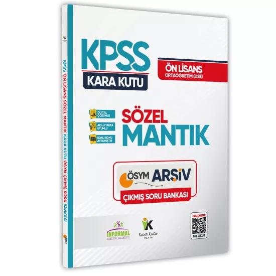 KPSS Önlisans/Ortaöğretim Sözel Mantık Kara Kutu Konu Özetli Dijital Çözümlü Soru Bankası