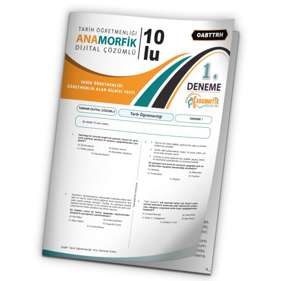 2024 KPSS ÖABT Anamorfik Yayınları Tarih Öğretmenliği Türkiye Geneli D.Çözümlü Deneme 10/1.Kitapçık