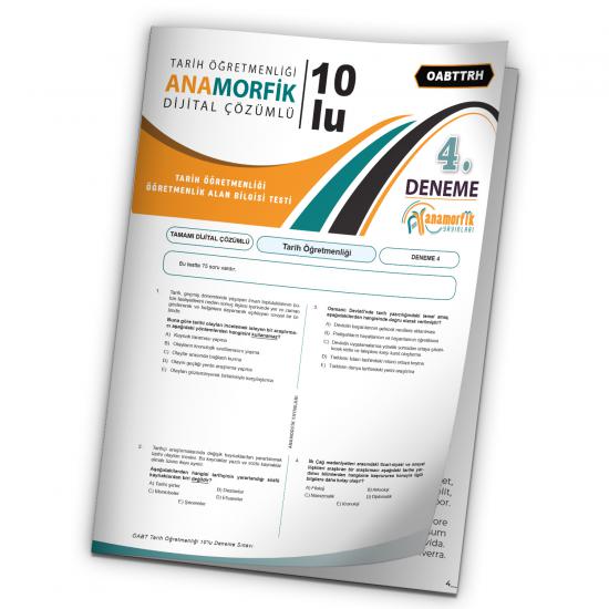 2024 KPSS ÖABT Anamorfik Yayınları Tarih Öğretmenliği Türkiye Geneli D.Çözümlü Deneme 10/4.Kitapçık