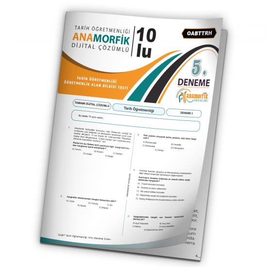 2024 KPSS ÖABT Anamorfik Yayınları Tarih Öğretmenliği Türkiye Geneli D.Çözümlü Deneme 10/5.Kitapçık