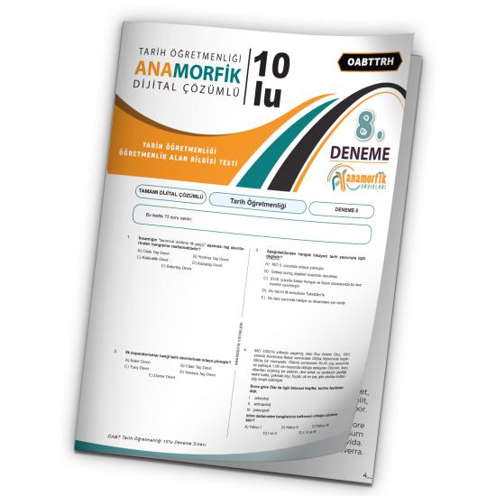 2024 KPSS ÖABT Anamorfik Yayınları Tarih Öğretmenliği Türkiye Geneli D.Çözümlü Deneme 10/8.Kitapçık