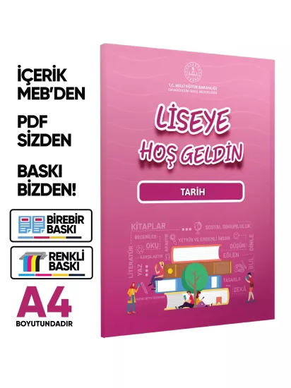 2027 MEBİ 10.Sınıf Maarif Modeli Yeni Müfredat LİSEYE HOŞGELDİN Tarih Kitabı BASKI ÜCRETİ