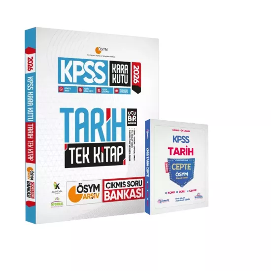 2026 KPSS Tarihin Kara Kutusu ve Tarih CEPTE Konu-Soru-Cevap Konu Özetli Dijital Çözümlü 2li Set