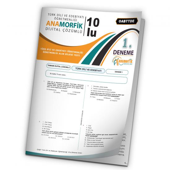 2024 KPSS ÖABT Anamorfik Yayın Türk Dili ve Edebiyatı Türkiye Geneli D.Çözümlü Deneme 10/1.Kitapçık