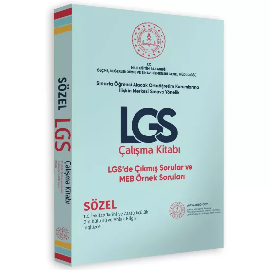 2026 MEB Örnek Soruları LGS Sözel Çalışma Kitabı 8.Sınıf Tarih-Din-İngilizce RENKLİ Baskı A4 Ebat
