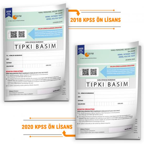 KPSS Ön Lisans 2018-2020 ÖSYM Çıkmış Soru Tıpkı Basım Türkiye Geneli D.Çözümlü Deneme Kitapçık Seti