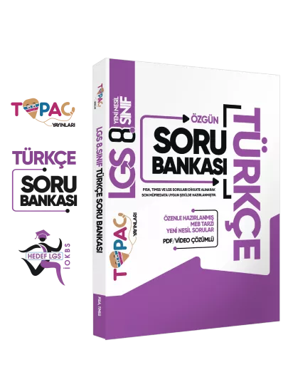 2027 8.Sınıf LGS Topaç Yayınları Türkçe Yeni Nesil Soru Bankası PDF/Video Çözümlü