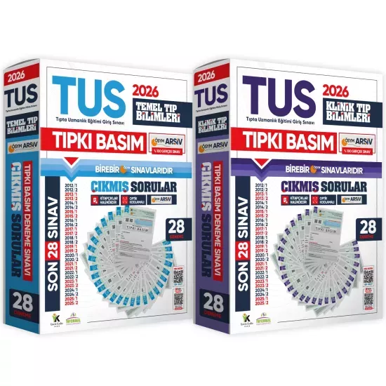 2026 TUS Temel&Klinik Tıp Bilimleri ÖSYM Çıkmış Soru Tıpkı Basım Son 14 Yıl 56lı Deneme Kitapçığı