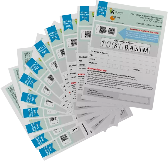 2026 TUS Temel Tıp Bilimleri ÖSYM Çıkmış Soru Tıpkı Basım Son 6 Yıl 12li Deneme Kitapçığı