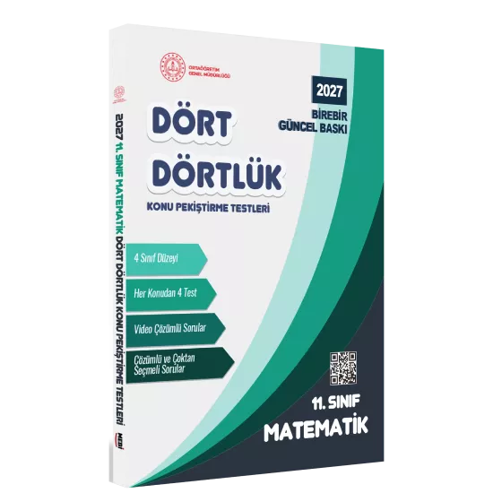 2027 MEBİ-OGM 11. Sınıf Dört Dörtlük Matematik Pekiştirme Testi A4 Renkli Soru Bankası BASKI ÜCRETİ