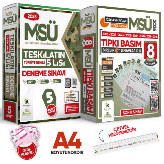 2025 MSÜ ÖSYM Çıkmış Soru 8li Tıpkı Basım ve Teşkilatın 5lisi Özgün Deneme 2li Set Türkiye Geneli