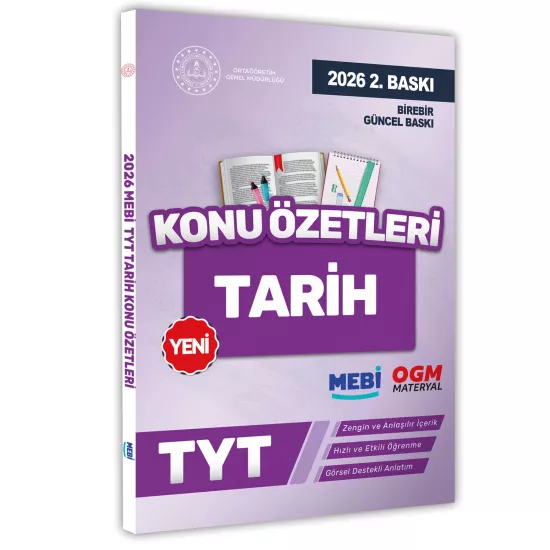 2026 YKS-TYT MEBİ-OGM Tarih Pratik Konu Özet Kitabı RENKLİ A4 Boyut Görsel Destekli BASKI ÜCRETİ
