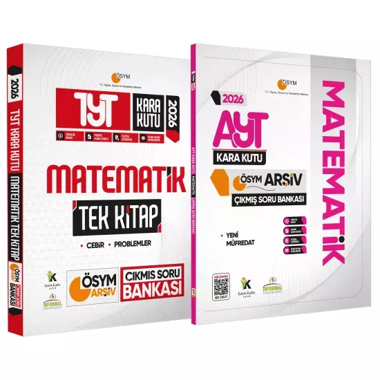 2026 YKS-TYT Matematik TEK Kitap ve AYT Matematik Kara Kutu ÖSYM Çıkmış Soru Bankası 2li Set Çözümlü
