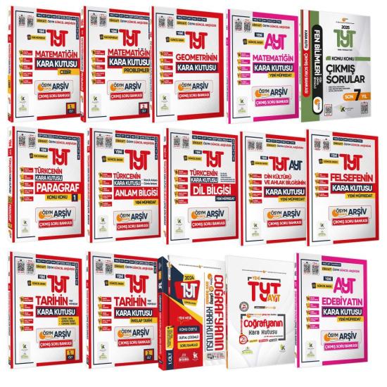 2025 TYT-AYT Kara Kutu ÖSYM Çıkmış Soru Bankası TM (EŞİT AĞIRLIK) ALTIN SET Konu Ö. PDF/Video Çözüm