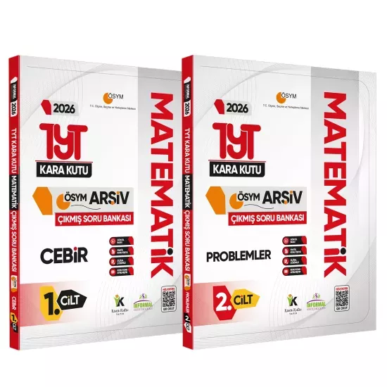 2026 YKS TYT MATEMATİK Kara Kutu 1.-2.Cilt ÖSYM Çıkmış Soru Bankası 2li Set Özetli Dijital Çözümlü