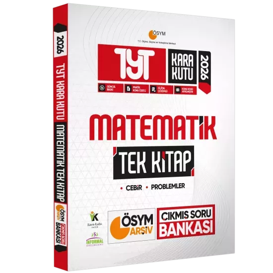 2026 YKS TYT Kara Kutu Matematik TEK KİTAP ÖSYM Arşiv Çıkmış Soru Bankası Özetli Dijital Çözümlü