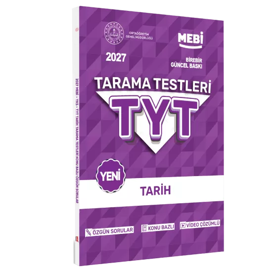 2027 YKS-TYT MEBİ-OGM Tarih Özgün Tarama Testleri Kitabı A4 Boyut Renkli Görsel BASKI ÜCRETİ