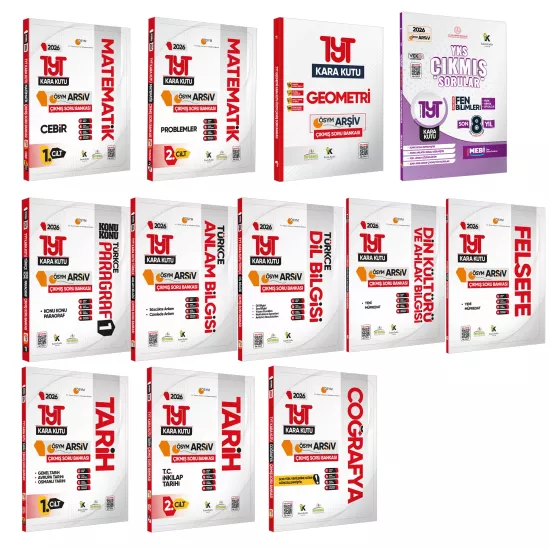 2026 TYT Kara Kutu ÖSYM Çıkmış Soru Bankası TM (EŞİT AĞIRLIK) ALTIN SET Konu Özetli Dijital Çözüm