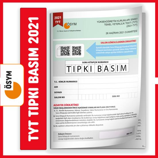 YKS-TYT 2021 ÖSYM Tıpkı Basım Türkiye Geneli Dijital Çözümlü Çıkmış Soru Kitapçığı