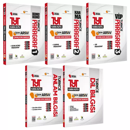 2026 TYT Türkçe Kara Kutu ÖSYM Çıkmış Soru Bankası 5li Altın Set Konu Özetli Dijital Çözümlü