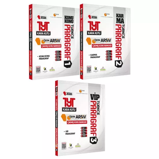 2026 YKS-TYT Türkçe Kara Kutusu Paragraf 3lü ALTIN SET ÖSYM Çıkmış Soru Bankası Konu Özetli Çözümlü