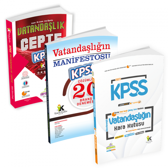 KPSS Vatandaşlık Kara Kutu-Manifesto-CEPTE Konu Özetli Çözümlü 3lü Soru Bankası ve Deneme Seti