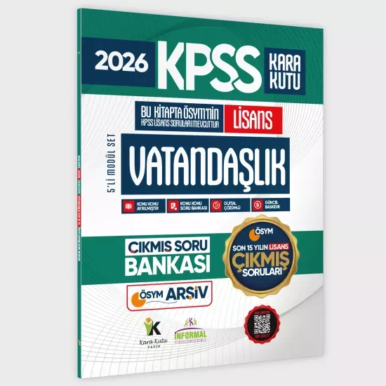 2026 FULLLisans KPSS Lisans Vatandaşlık Kara Kutu ÖSYM Çıkmış Soru Bankası Son 15 Yıl(Sadece Lisans)