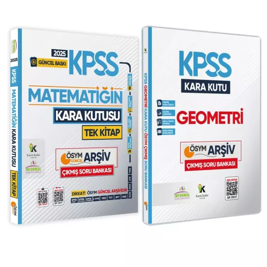 2025 KPSS Kara Kutu Matematik TEK KİTAP ve Geometri Set Çıkmış Soru Bankası Konu Özetli Video/PDF Çözümlü