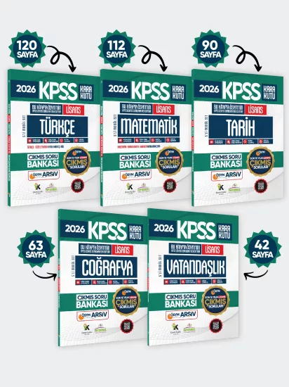 2026 FULLLisans KPSS Kara Kutu ÖSYM Çıkmış Soru Bankası 5li Modül Set Son 15 Yıl(Sadece Lisans)