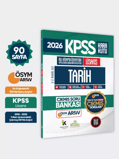 2026 FULLLisans KPSS Lisans Tarih Kara Kutu ÖSYM Çıkmış Soru Bankası Son 15 Yıl(Sadece Lisans)