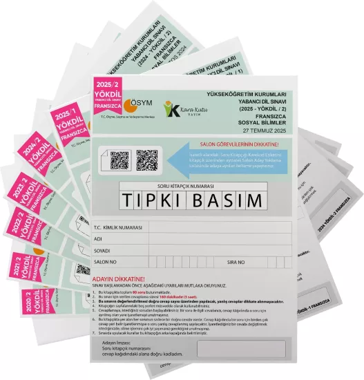 2026 YÖKDİL Fransızca SOSYAL BİLİMLER ÖSYM Çıkmış Soru Tıpkı Basım 7li Deneme Paketi