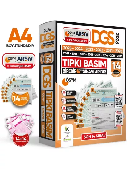 2026 DGS-ALES Tıpkı Basım Ösym Çıkmış Soru Deneme Paketi 26lI (12+14) Dijital Çözümlü