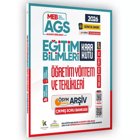 2026 MEB AGS Eğitim Bilimlerinin Kara Kutusu ÖĞRETİM YÖNTEM ve TEKNİKLERİ ÖSYM Çıkmış Soru Bankası
