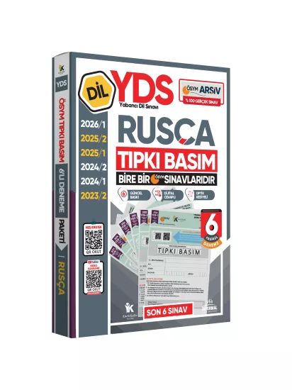 2026 YDS Rusça ÖSYM Tıpkı Basım Çıkmış Soru Deneme Paketi Dijital Çözümlü 6lı Fasikül SETİ