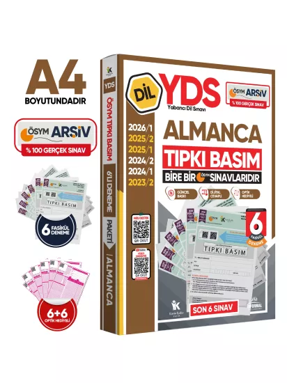 2026 YDS Almanca ÖSYM Tıpkı Basım Çıkmış Soru Deneme Paketi Dijital Çözümlü 6lı Fasikül SETİ