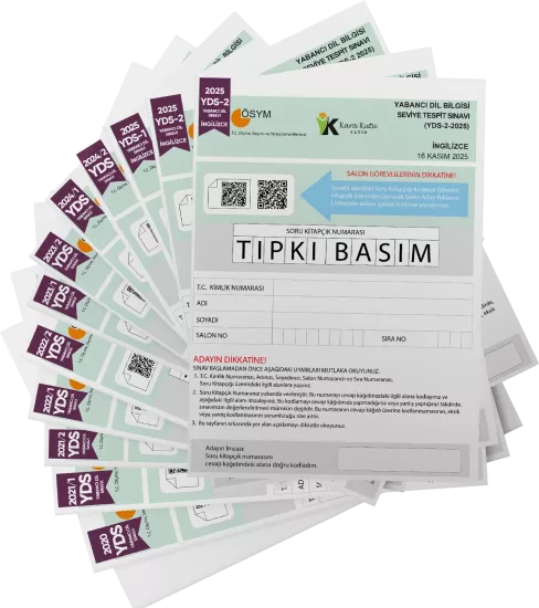 2026 YDS İngilizce ÖSYM Tıpkı Basım Çıkmış Soru 12li Deneme Paketi Video/PDF Çözümlü Türkiye Geneli