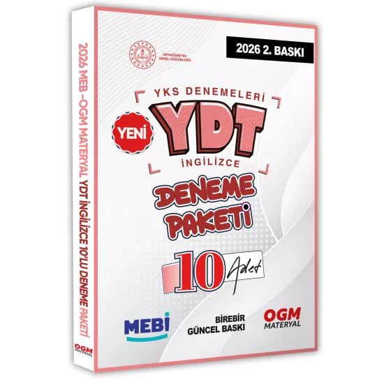 YKS-YDT İngilizce MEBİ OGM Deneme Paketi Güncel 10lu Fasikül (Deneme Paketi) BASKI ÜCRETİ