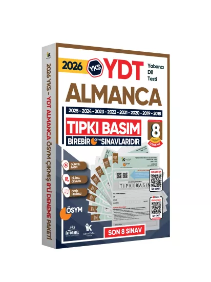 2027 YKS YDT (Yabancı Dil Testi) ALMANCA ÖSYM Çıkmış Soru Tıpkı Basım Deneme Paketi 9lu Türkiye G.