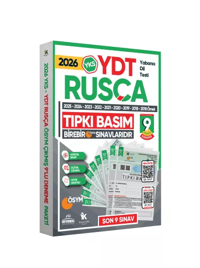 2027 YKS YDT (Yabancı Dil Testi) RUSÇA ÖSYM Çıkmış Soru Tıpkı Basım Deneme Paketi 10lu Türkiye Geneli