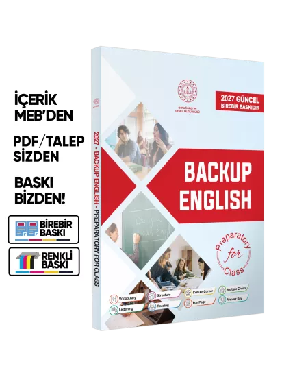 2027 YDT MEBİ İngilizce Hazırlık Sınıfı Backup English Konu Anlatımlı Soru Bankası BASKI ÜCRETİ 2027 YDT MEBİ İngilizce Hazırlık Sınıfı Backup English Konu Anlatımlı Soru Bankası BASKI ÜCRETİ