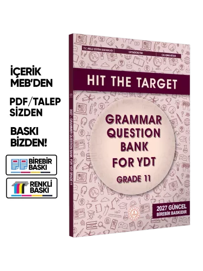 2027 YDT MEBİ İngilizce 12.Sınıf Grammar Question Bank (Dilbilgisi) Soru Bankası BASKI ÜCRETİ 2027 YDT MEBİ İngilizce 12.Sınıf Grammar Question Bank (Dilbilgisi) Soru Bankası BASKI ÜCRETİ