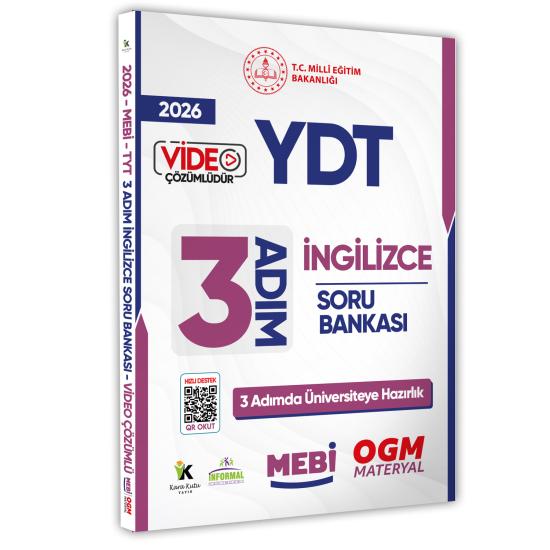 2026 YDT MEBİ-OGM 3 ADIM İngilizce Soru Bankası RENKLİ A4 Boyut Video Çözüm (Karakutu Katkılarıyla)