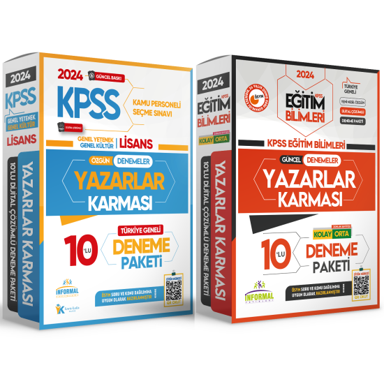 2024 KPSS GY-GK ve EĞİTİM Bilimleri Yazarlar Karması Türkiye Geneli Dijital Çözümlü 2li Deneme Seti