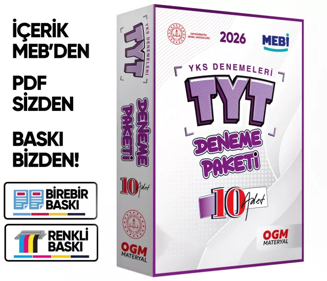 2026 ÖSYM YKS-TYT MEBİ OGM Deneme Paketi Güncel 10lu Fasikül SET (Seri Deneme Paketi) BASKI ÜCRETİ